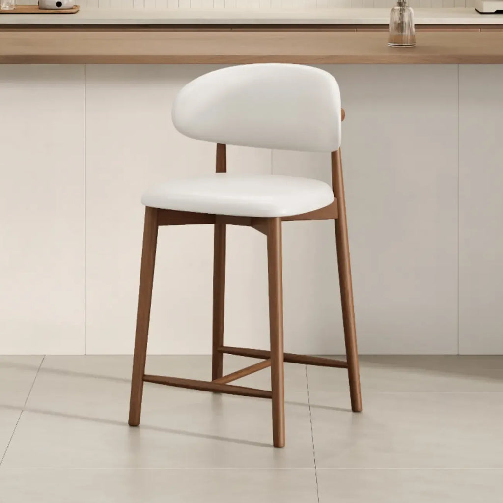 Tabouret de bar rembourré de style moderne du milieu du siècle avec dossier