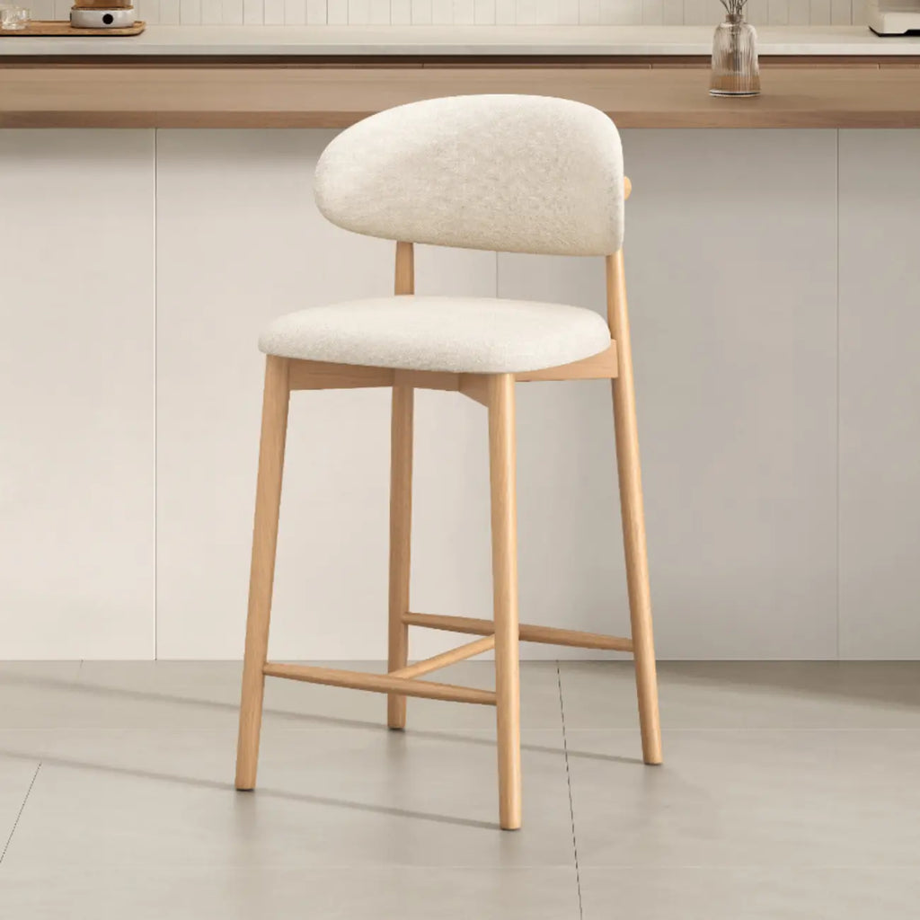 Tabouret de bar rembourré de style moderne du milieu du siècle avec dossier