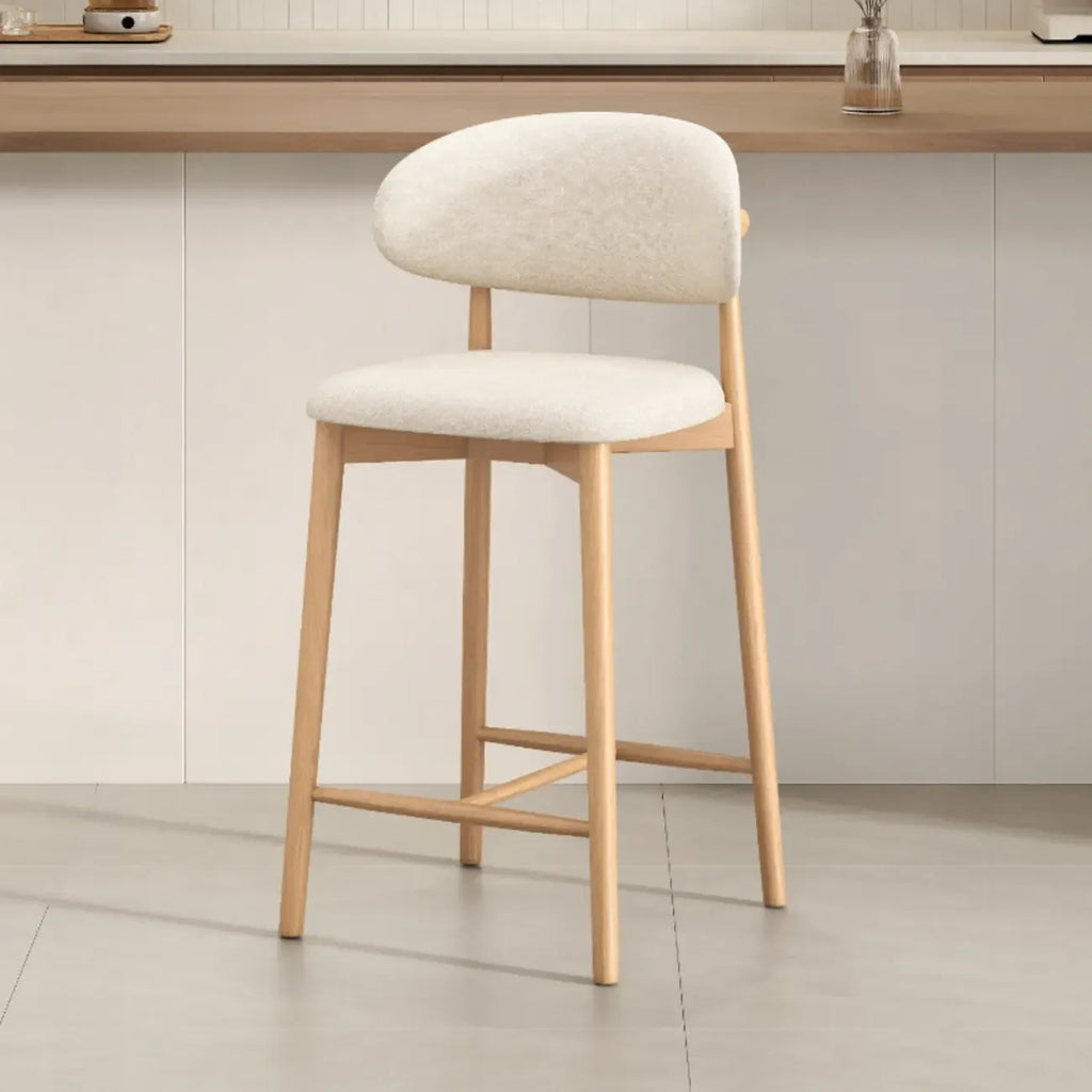 Tabouret de bar rembourré de style moderne du milieu du siècle avec dossier