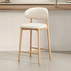Tabouret de bar rembourré de style moderne du milieu du siècle avec dossier