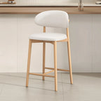 Tabouret de bar rembourré de style moderne du milieu du siècle avec dossier