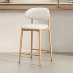 Tabouret de bar rembourré de style moderne du milieu du siècle avec dossier