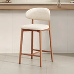Tabouret de bar rembourré de style moderne du milieu du siècle avec dossier