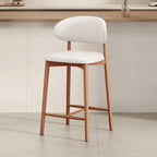 Tabouret de bar rembourré de style moderne du milieu du siècle avec dossier