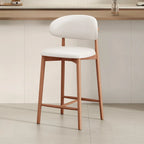 Tabouret de bar rembourré de style moderne du milieu du siècle avec dossier
