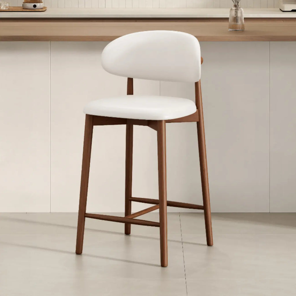Tabouret de bar rembourré de style moderne du milieu du siècle avec dossier