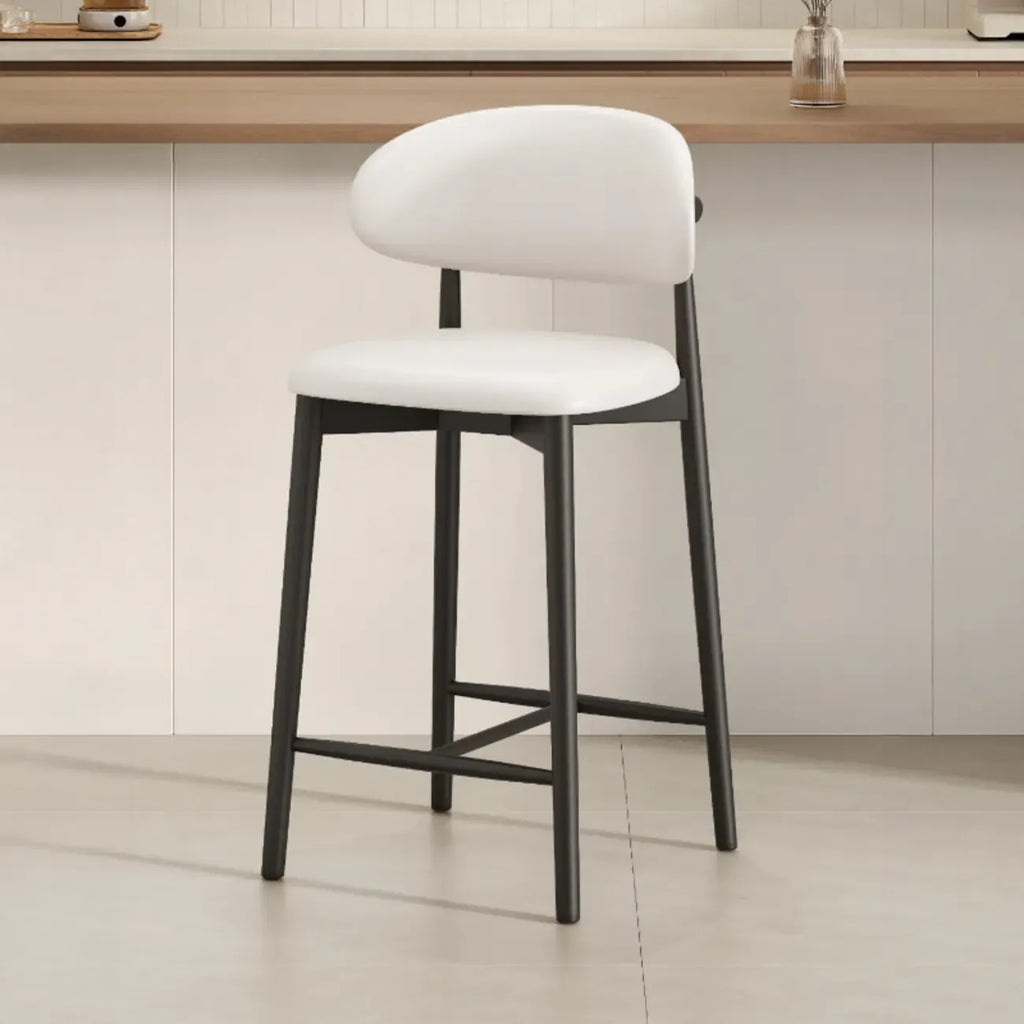 Tabouret de bar rembourré de style moderne du milieu du siècle avec dossier