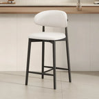 Tabouret de bar rembourré de style moderne du milieu du siècle avec dossier