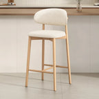 Tabouret de bar rembourré de style moderne du milieu du siècle avec dossier
