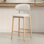 Tabouret de bar rembourré de style moderne du milieu du siècle avec dossier