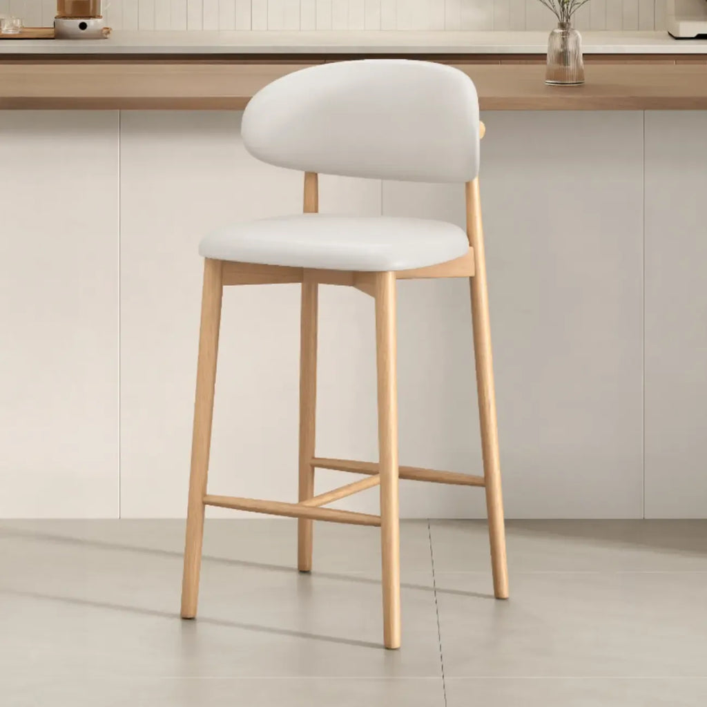 Tabouret de bar rembourré de style moderne du milieu du siècle avec dossier