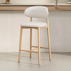 Tabouret de bar rembourré de style moderne du milieu du siècle avec dossier
