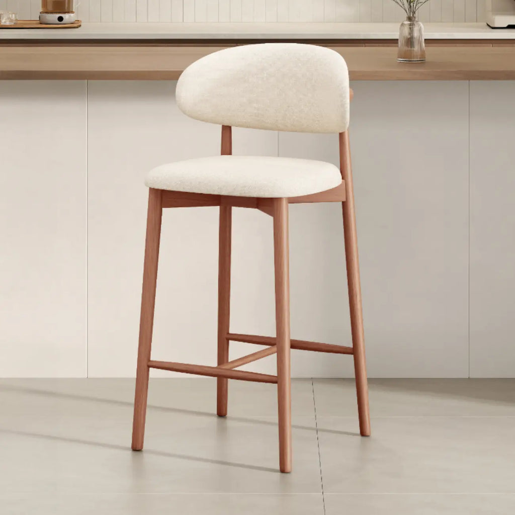 Tabouret de bar rembourré de style moderne du milieu du siècle avec dossier