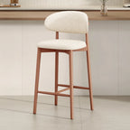 Tabouret de bar rembourré de style moderne du milieu du siècle avec dossier