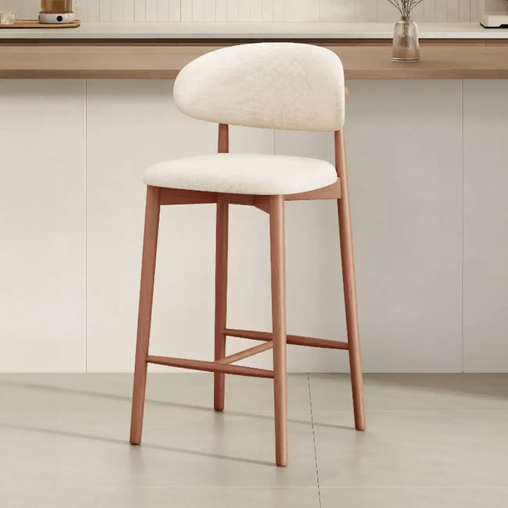 Tabouret de bar rembourré de style moderne du milieu du siècle avec dossier