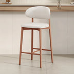 Tabouret de bar rembourré de style moderne du milieu du siècle avec dossier