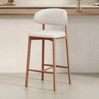 Tabouret de bar rembourré de style moderne du milieu du siècle avec dossier