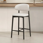 Tabouret de bar rembourré de style moderne du milieu du siècle avec dossier