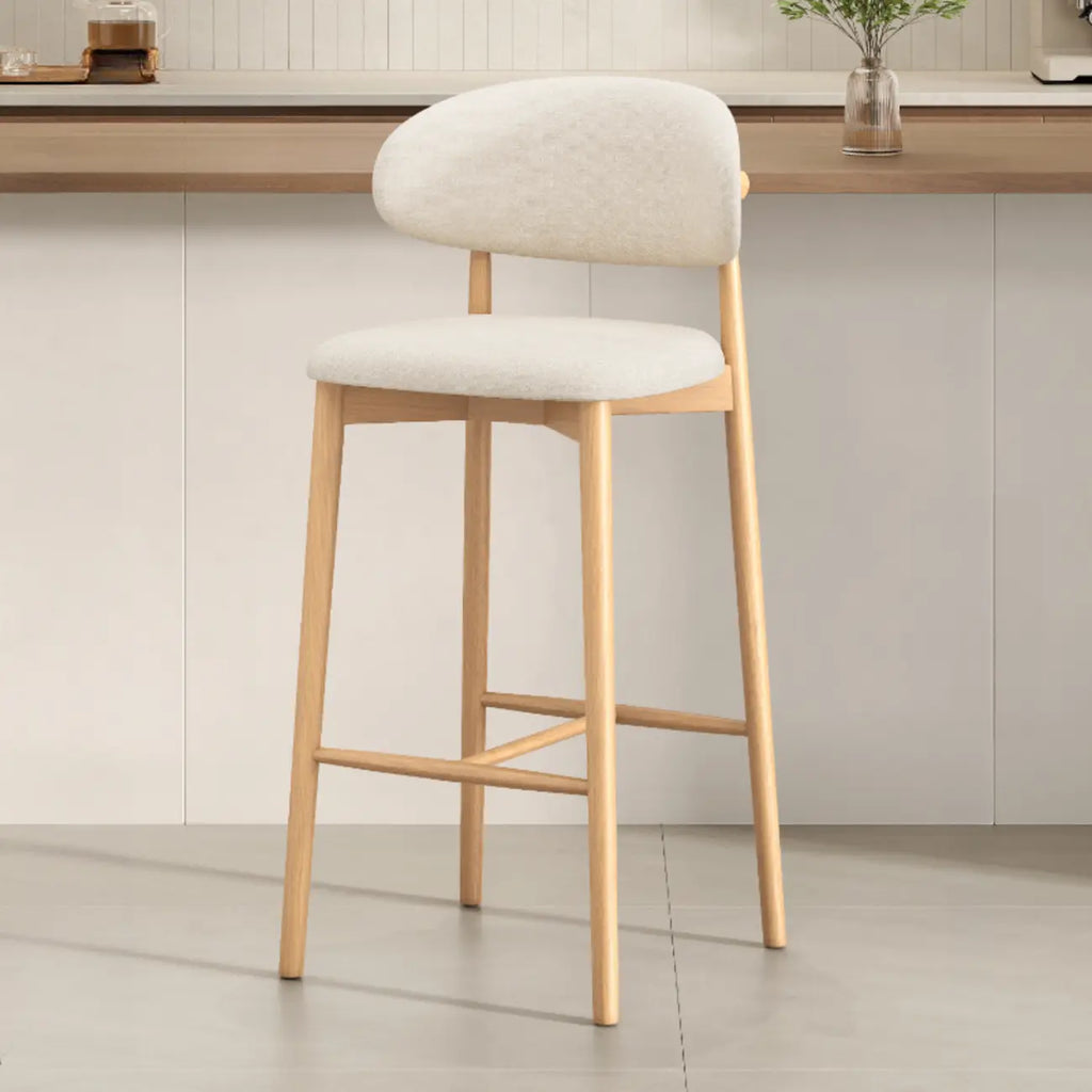 Tabouret de bar rembourré de style moderne du milieu du siècle avec dossier