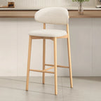 Tabouret de bar rembourré de style moderne du milieu du siècle avec dossier