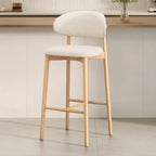 Tabouret de bar rembourré de style moderne du milieu du siècle avec dossier