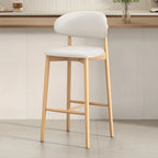 Tabouret de bar rembourré de style moderne du milieu du siècle avec dossier