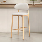 Tabouret de bar rembourré de style moderne du milieu du siècle avec dossier