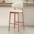 Tabouret de bar rembourré de style moderne du milieu du siècle avec dossier