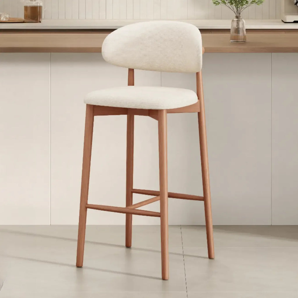 Tabouret de bar rembourré de style moderne du milieu du siècle avec dossier