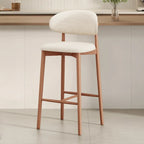 Tabouret de bar rembourré de style moderne du milieu du siècle avec dossier