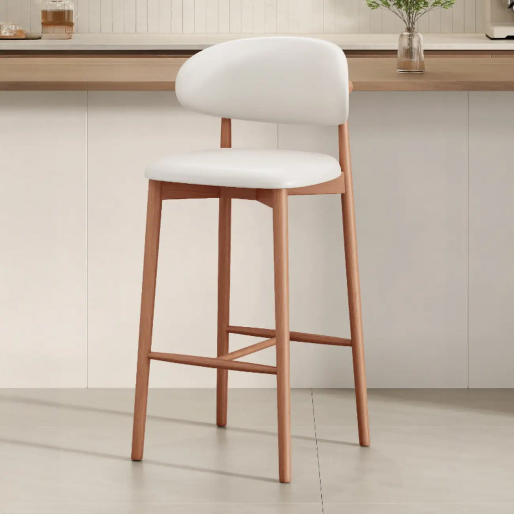 Tabouret de bar rembourré de style moderne du milieu du siècle avec dossier