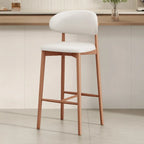 Tabouret de bar rembourré de style moderne du milieu du siècle avec dossier