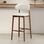 Tabouret de bar rembourré de style moderne du milieu du siècle avec dossier