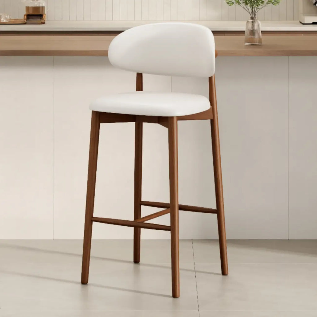 Tabouret de bar rembourré de style moderne du milieu du siècle avec dossier