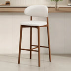 Tabouret de bar rembourré de style moderne du milieu du siècle avec dossier