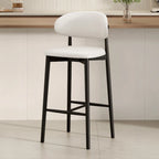Tabouret de bar rembourré de style moderne du milieu du siècle avec dossier