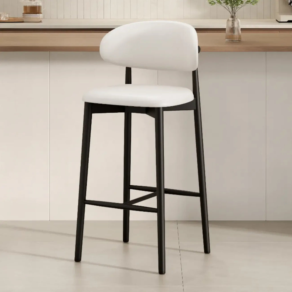Tabouret de bar rembourré de style moderne du milieu du siècle avec dossier
