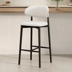 Tabouret de bar rembourré de style moderne du milieu du siècle avec dossier