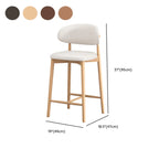 Tabouret de bar rembourré de style moderne du milieu du siècle avec dossier