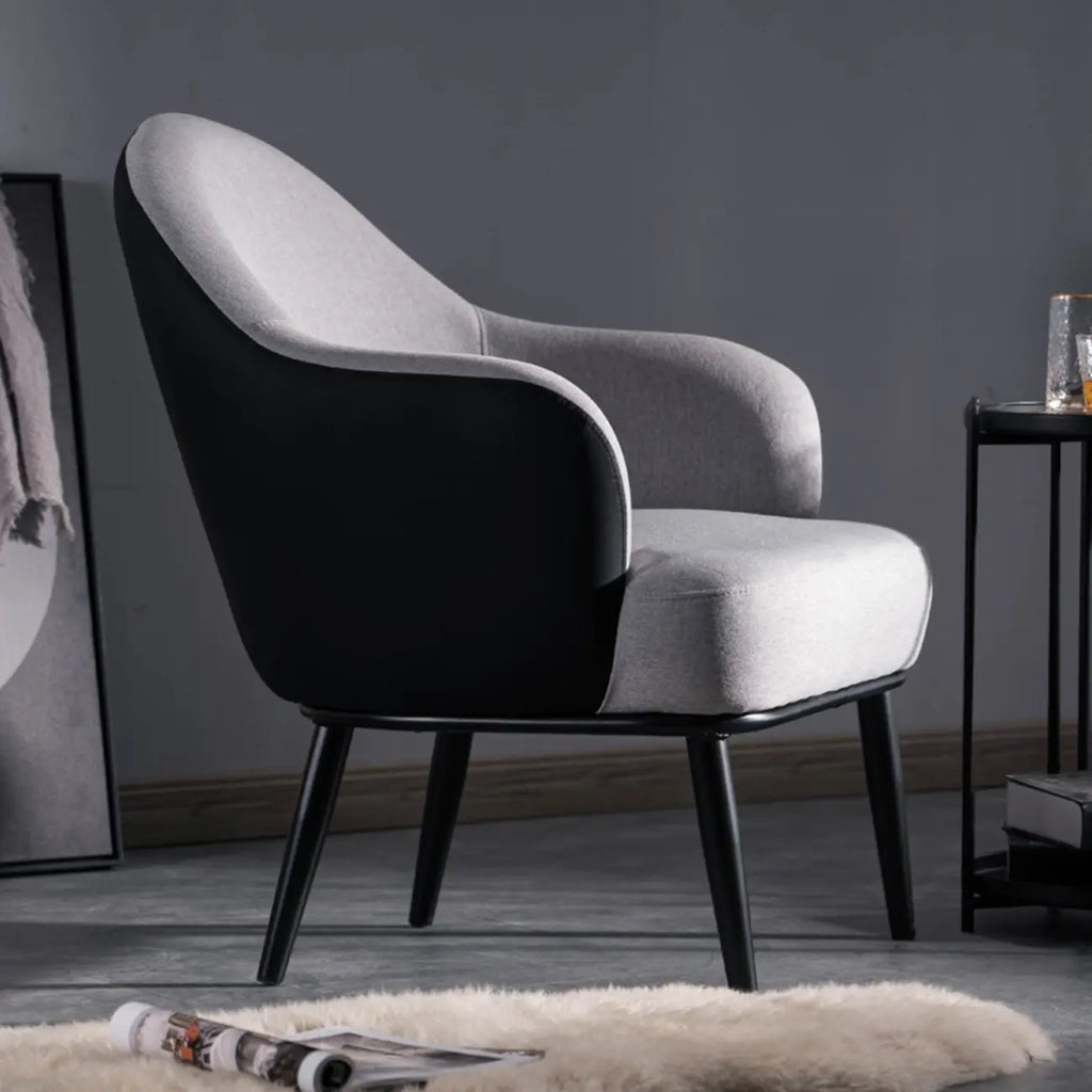 Fauteuil tonneau moderne en similicuir pour salon