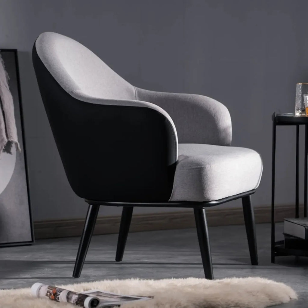 Fauteuil tonneau moderne en similicuir pour salon