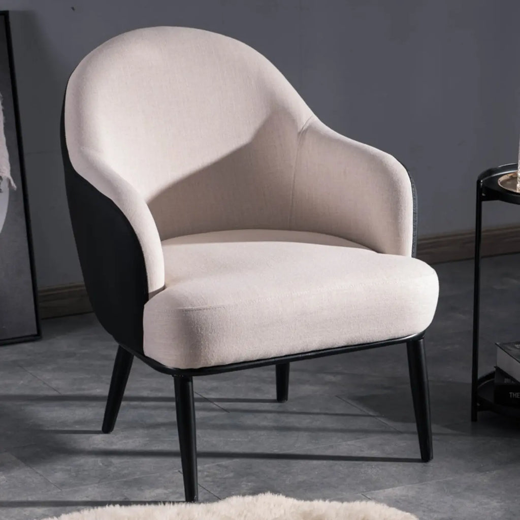 Fauteuil tonneau moderne en similicuir pour salon