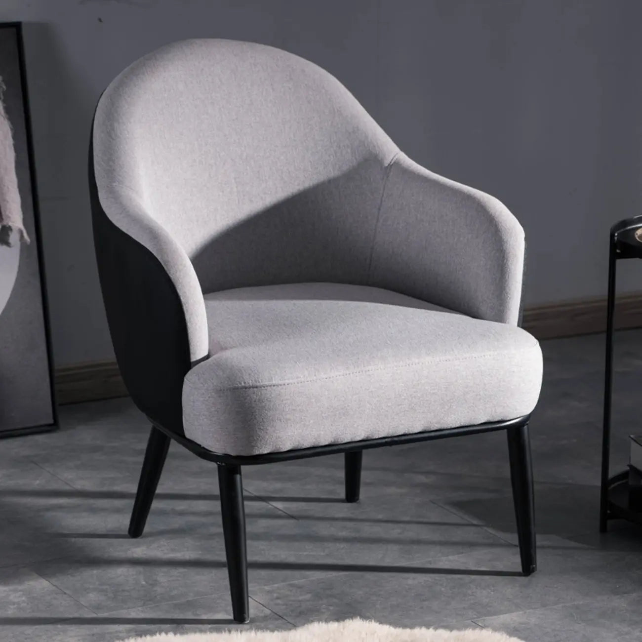 Fauteuil tonneau moderne en similicuir pour salon