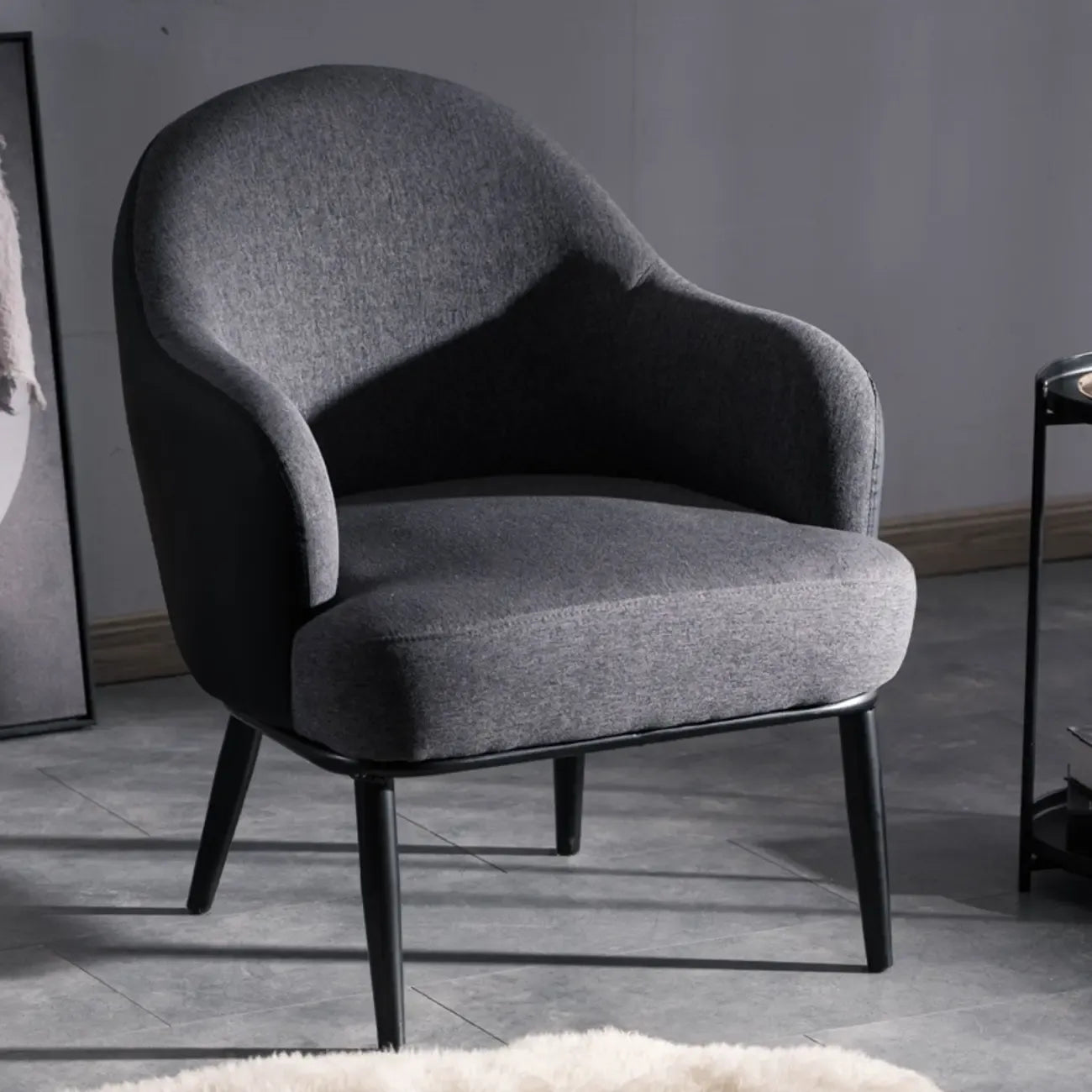 Fauteuil tonneau moderne en similicuir pour salon