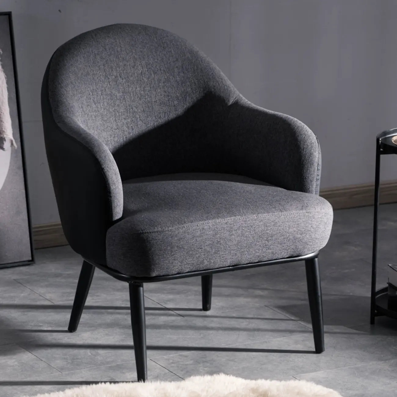 Fauteuil tonneau moderne en similicuir pour salon