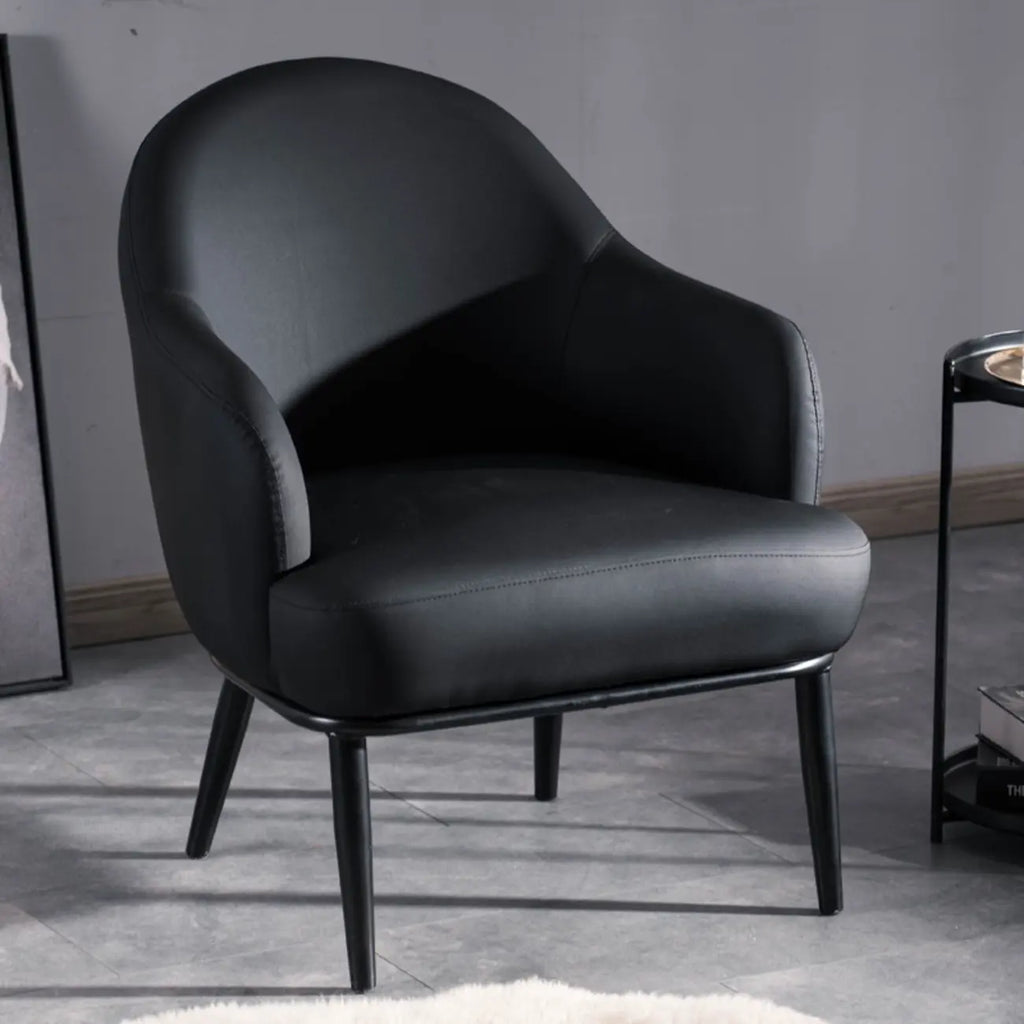 Fauteuil tonneau moderne en similicuir pour salon