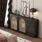 Buffet moderne noir massif avec rangement