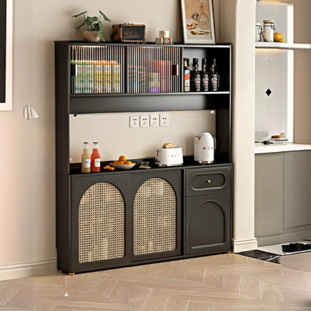 Buffet moderne noir massif avec rangement