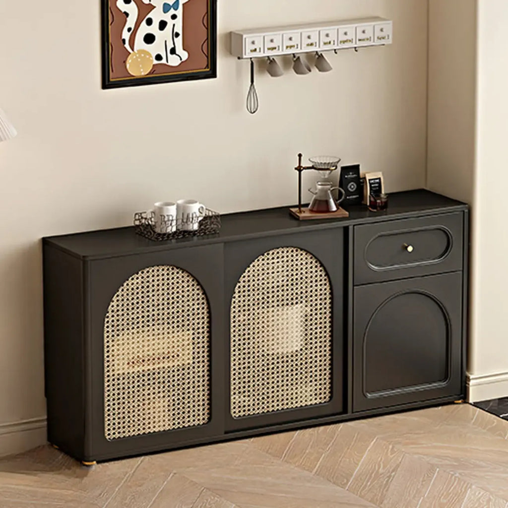 Buffet moderne noir massif avec rangement