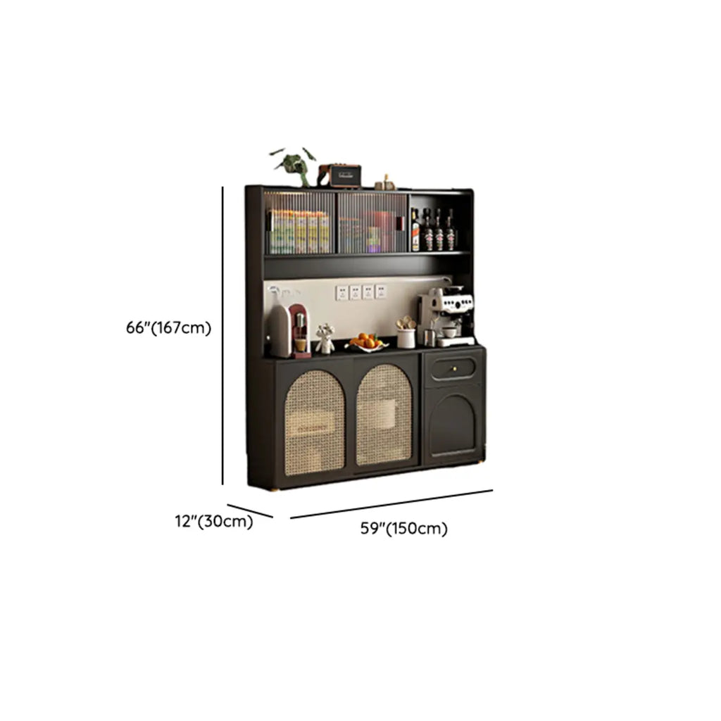 Buffet moderne noir massif avec rangement